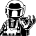 2010 drawing of a Blacktron I Lego minifig.