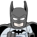 Lego Batman running as fast as a minifig can.