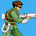 Radd 'Bionic Commando' Spencer in fighting scale pixel art form