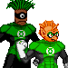 Green Lantern Corps sprites made from a scratch-made thin male sprite base.